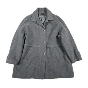 Vintage Gray Wool Coat Womens Plus 20 Minimalist Casual Luxury Single Breasted